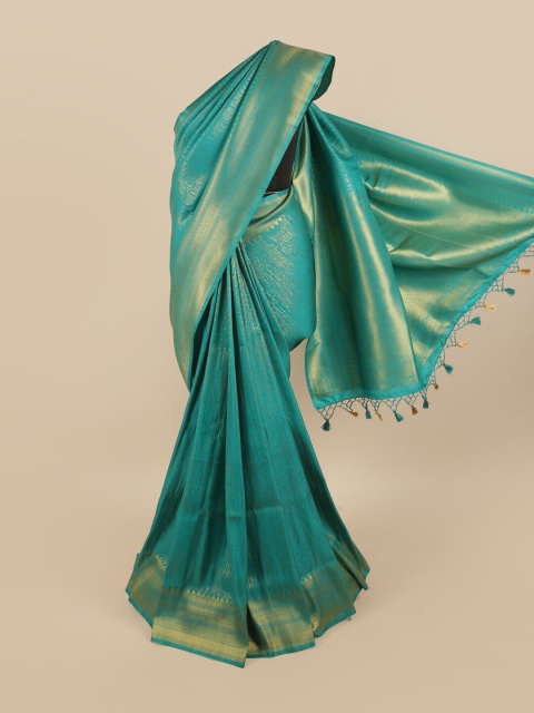 

Pothys Blue & Gold-Toned Woven Design Zari Art Silk Saree