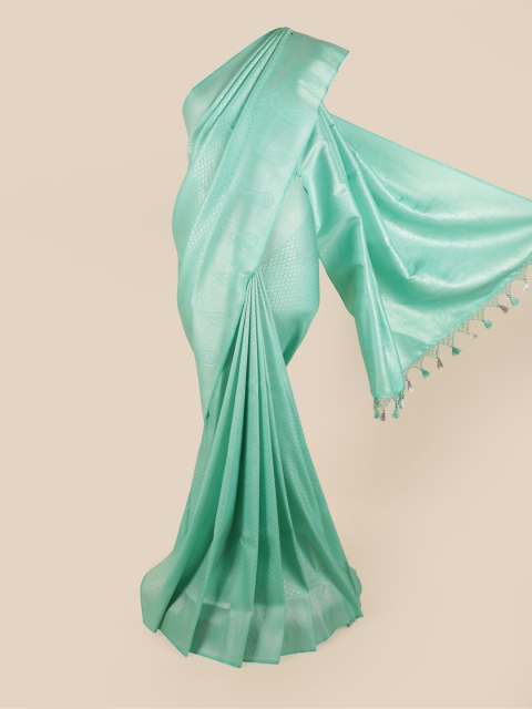 

Pothys Green & Silver-Toned Woven Design Zari Art Silk Saree