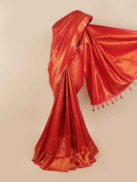 

Pothys Red & Gold-Toned Woven Design Zari Art Silk Saree