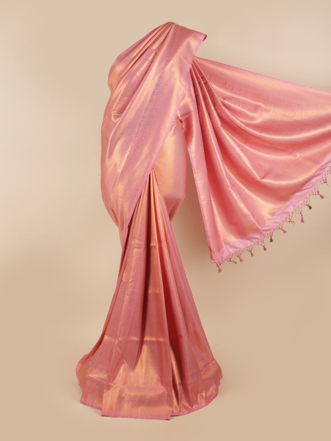 

Pothys Pink & Gold-Toned Woven Design Zari Art Silk Saree