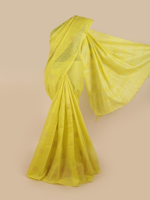 

Pothys Yellow Woven Design Jute Silk Saree