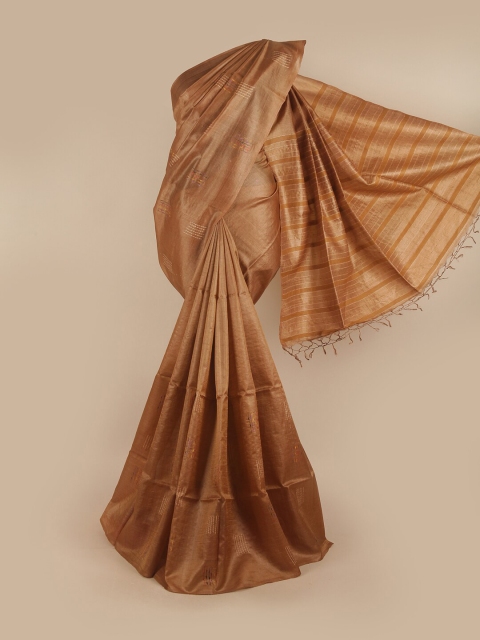 

Pothys Brown Woven Design Jute Silk Saree