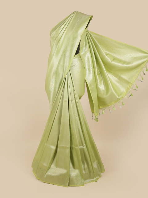 

Pothys Green & Gold-Toned Woven Design Zari Art Silk Saree
