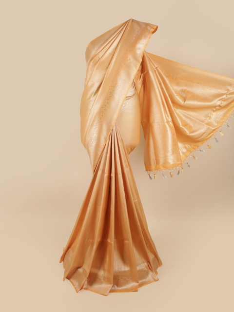 

Pothys Cream-Coloured & Gold-Toned Woven Design Zari Art Silk Saree