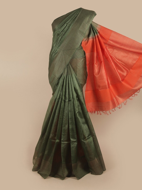 

Pothys Green & Red Woven Design Tissue Saree