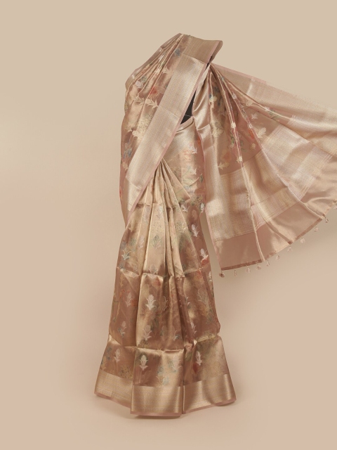 

Pothys Pink & Green Woven Design Tissue Saree