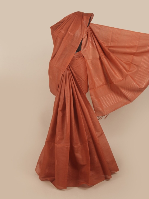 

Pothys Rust Striped Jute Silk Saree