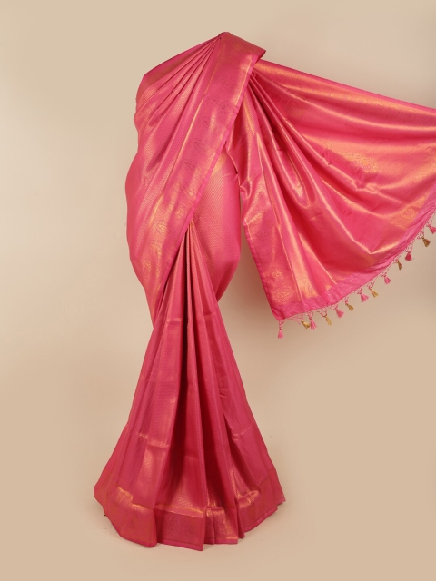 

Pothys Pink & Gold-Toned Woven Design Zari Art Silk Saree