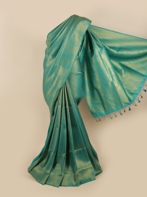

Pothys Blue & Gold-Toned Woven Design Zari Art Silk Saree