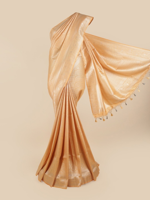

Pothys Cream-Coloured & Gold-Toned Woven Design Zari Art Silk Saree