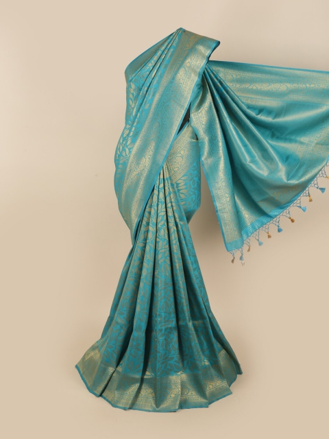 

Pothys Blue & Gold-Toned Woven Design Zari Art Silk Saree