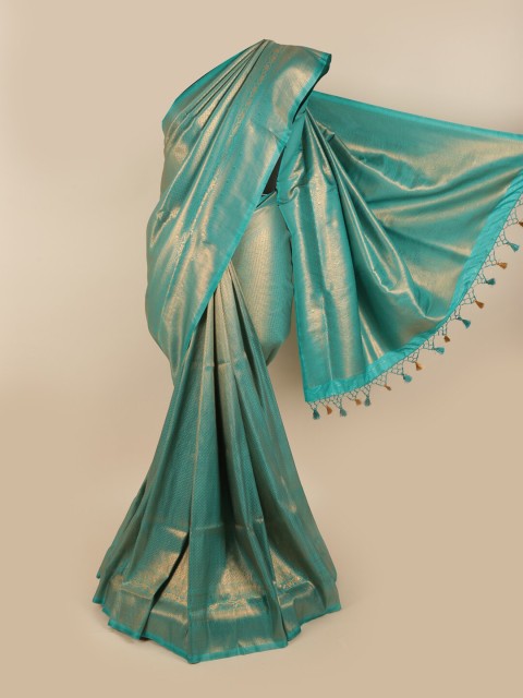 

Pothys Blue & Gold-Toned Woven Design Art Silk Saree