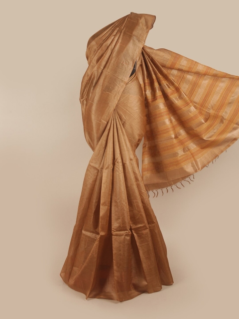 

Pothys Brown Jute Silk Tussar Saree