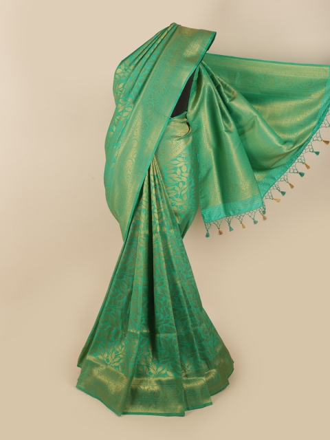 

Pothys Green & Gold-Coloured Floral Zari Art Silk Banarasi Saree