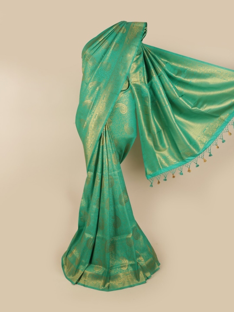 

Pothys Green & Gold-Coloured Paisley Zari Art Silk Banarasi Saree