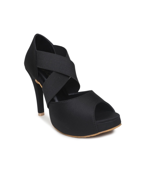 

VALIOSAA Women Black Stiletto Peep Toes