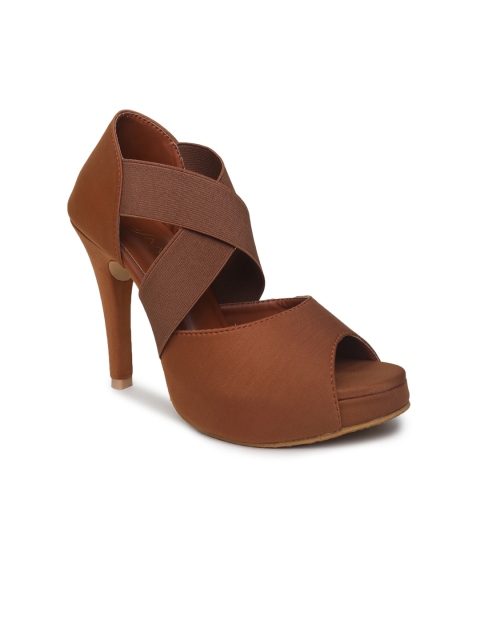 

VALIOSAA Brown Party Stiletto Peep Toes