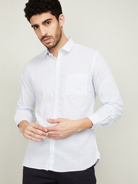 

CODE by Lifestyle Men White Slim Fit Micro Ditsy Opaque Printed Casual Shirt