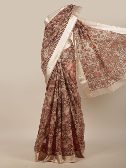 

Pothys Brown & Beige Floral Printed Saree