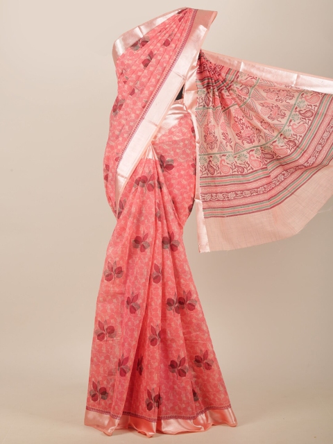 

Pothys Pink & Red Floral Printed Saree