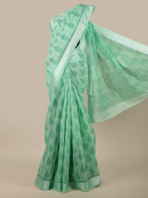 

Pothys Green Ethnic Motifs Printed Saree
