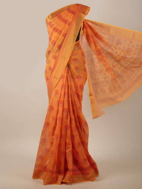 

Pothys Orange & Red Ethnic Motifs Printed Saree