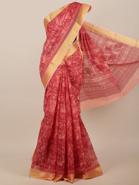 

Pothys Maroon & Pink Floral Printed Saree