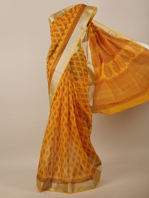 

Pothys Yellow & Gold Ethnic Motifs Saree