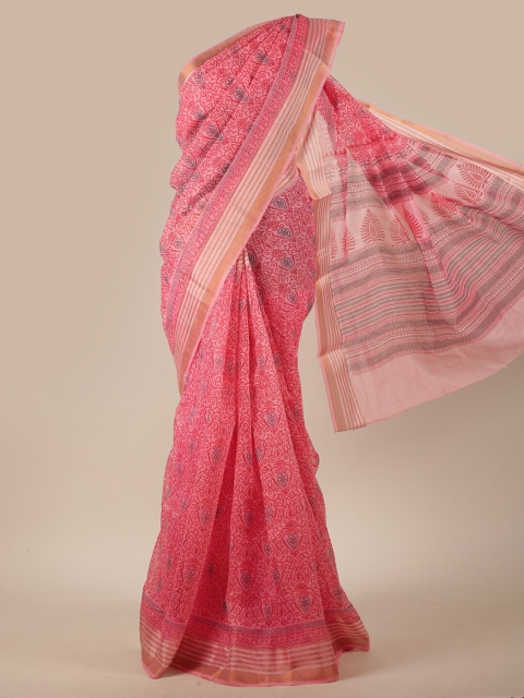 

Pothys Pink & Blue Ethnic Motifs Saree