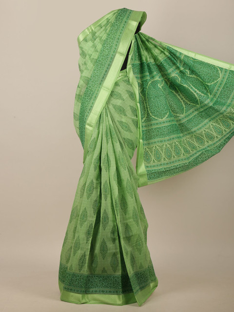 

Pothys Green Floral Zari Saree