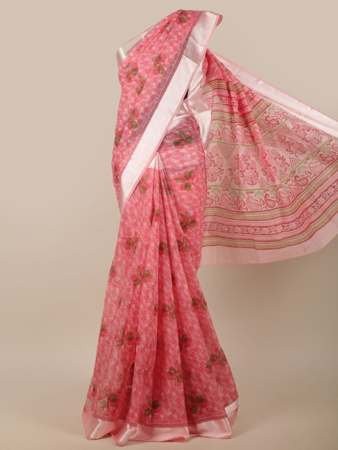 

Pothys Pink & Green Floral Saree