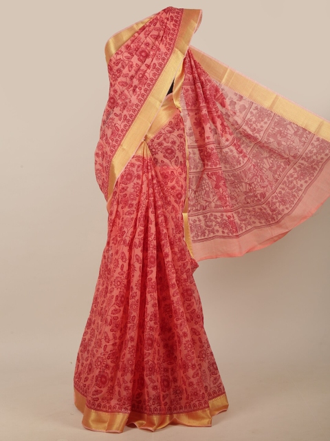 

Pothys Mauve & Gold Floral Zari Saree
