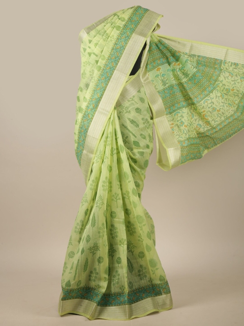 

Pothys Green & Gold Ethnic Motifs Zari Saree