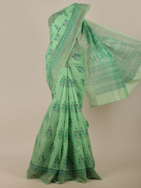 

Pothys Green & White Floral Saree