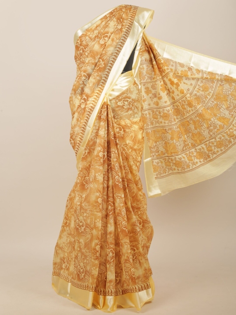 

Pothys Yellow & Gold Floral Saree