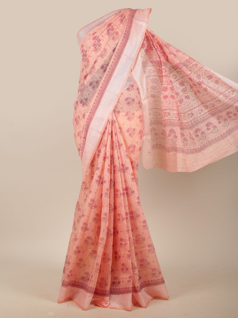 

Pothys Pink & Grey Floral Saree