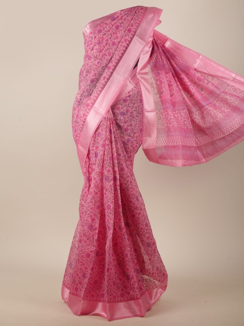 

Pothys Pink & Purple Floral Saree