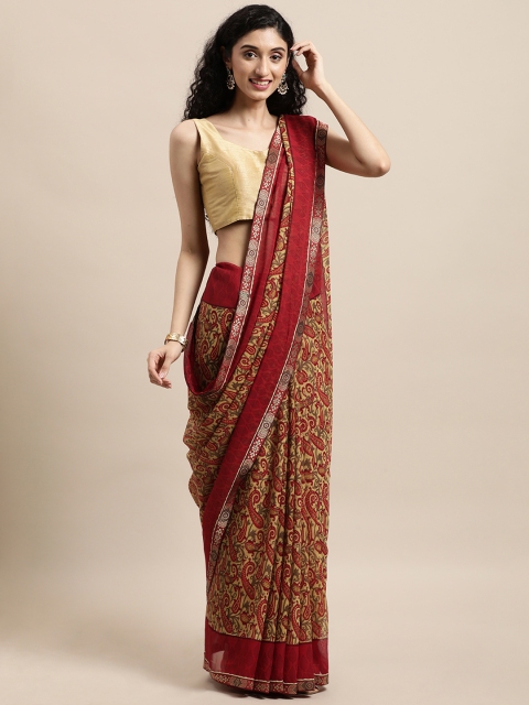 

Triveni Beige Ethnic Motifs Saree