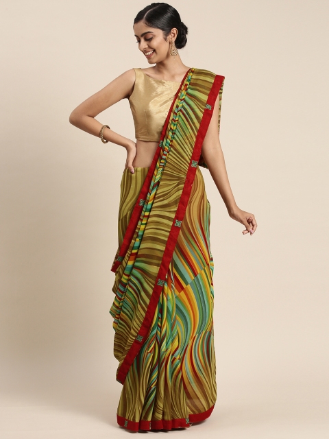 

Triveni Multicoloured Pure Georgette Saree, Multi