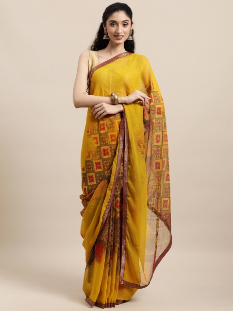 

Triveni Yellow Pure Georgette Saree