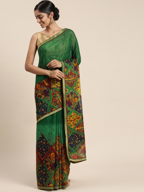

Triveni Green Floral Saree