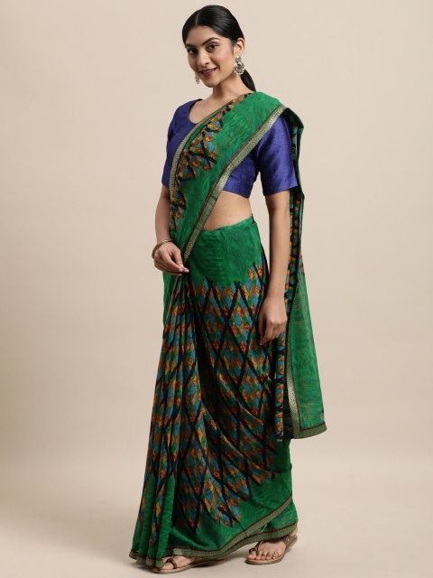 

Triveni Green Printed Saree