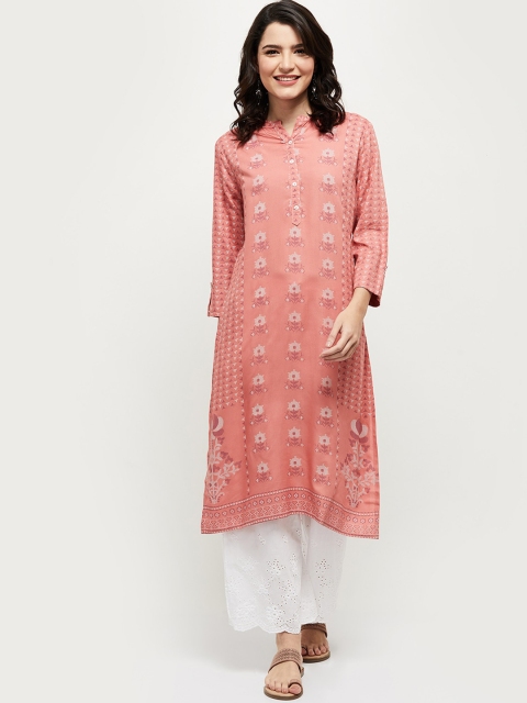 

max Women Pink Ethnic Motifs Printed Kurta
