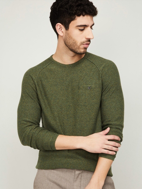 

CODE by Lifestyle Men Olive Solid Cotton Pullover