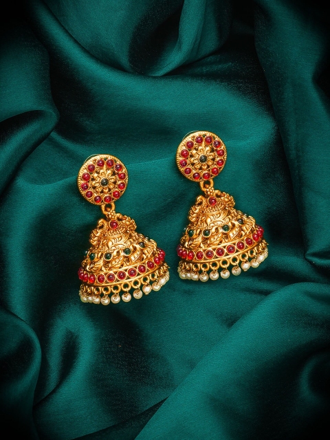 

aadita Gold-Toned Classic Jhumkas Earrings