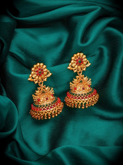 

aadita Gold-Toned Classic Jhumkas Earrings