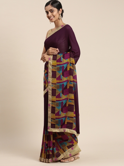 

Triveni Violet Pure Georgette Saree