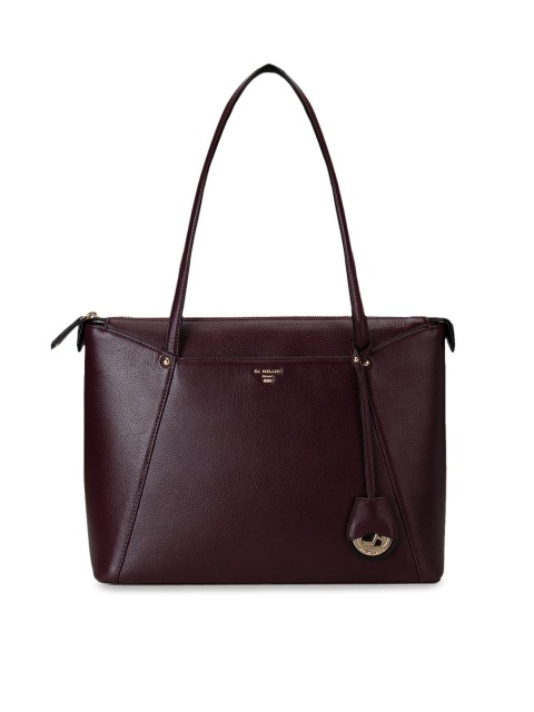 

Da Milano Burgundy Leather Structured Shoulder Bag