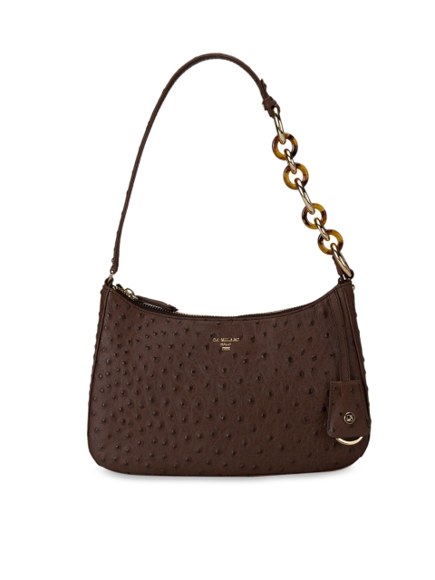 

Da Milano Women Brown Textured Leather Structured Handheld Bag