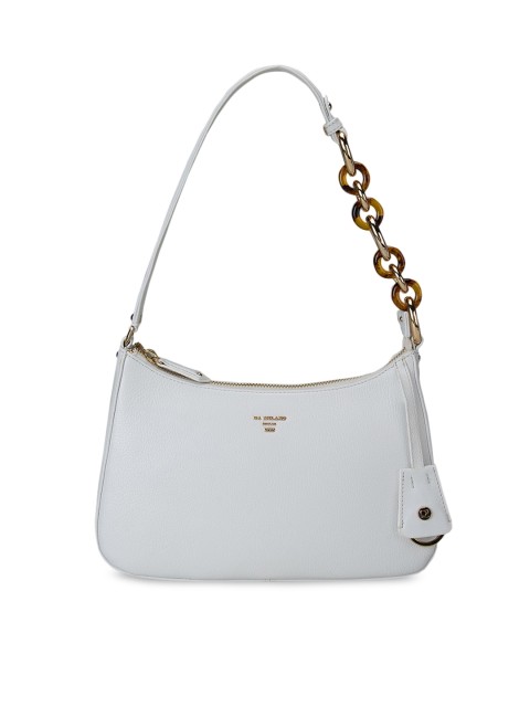 

Da Milano White Leather Structured Shoulder Bag